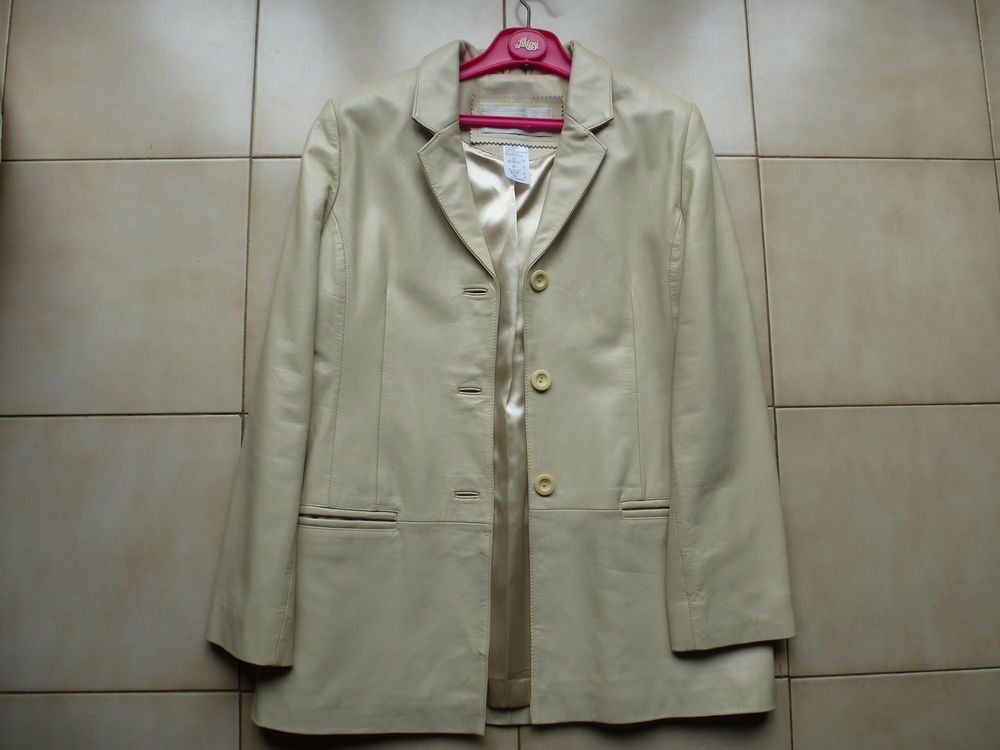 Veste en cuir beige femme (agneau) TBE Vêtements