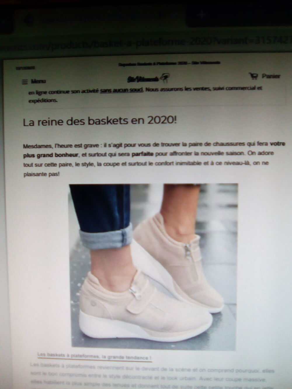 Baskets a plateforme 2020 
couleur beige
pointure 36 Chaussures