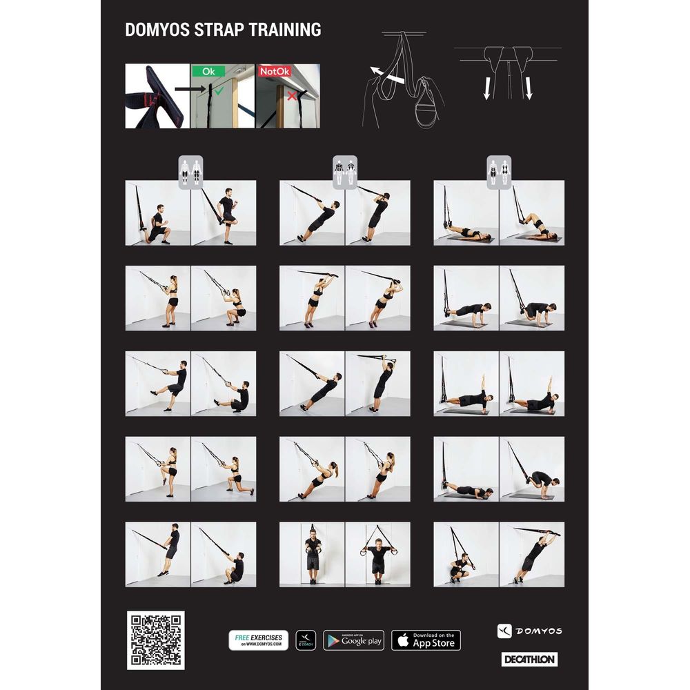 Sangle de suspension Cross Training Domyos Strap Training 10 Sports