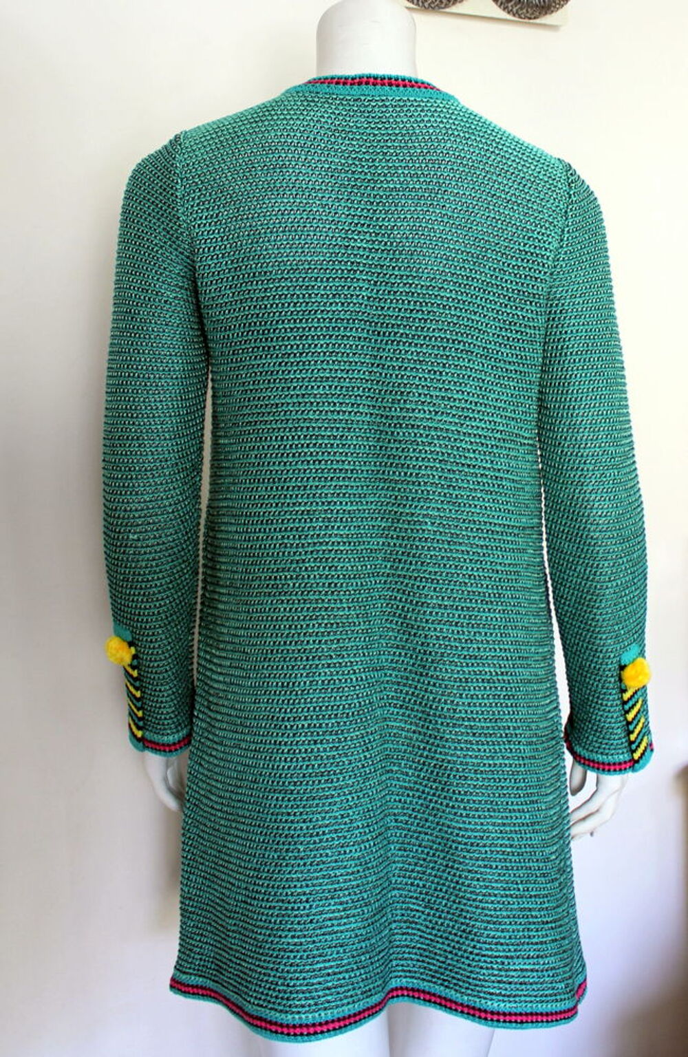 Manteau maille turquoise MISSONI T.38 Fr Vtements