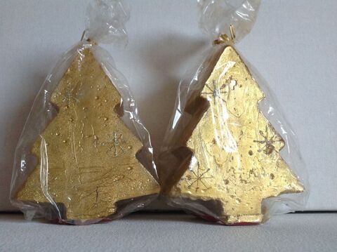 LOT DE DEUX BOUGIES DOR�ES SAPIN DE NOEL 7 Tr�gunc (29)