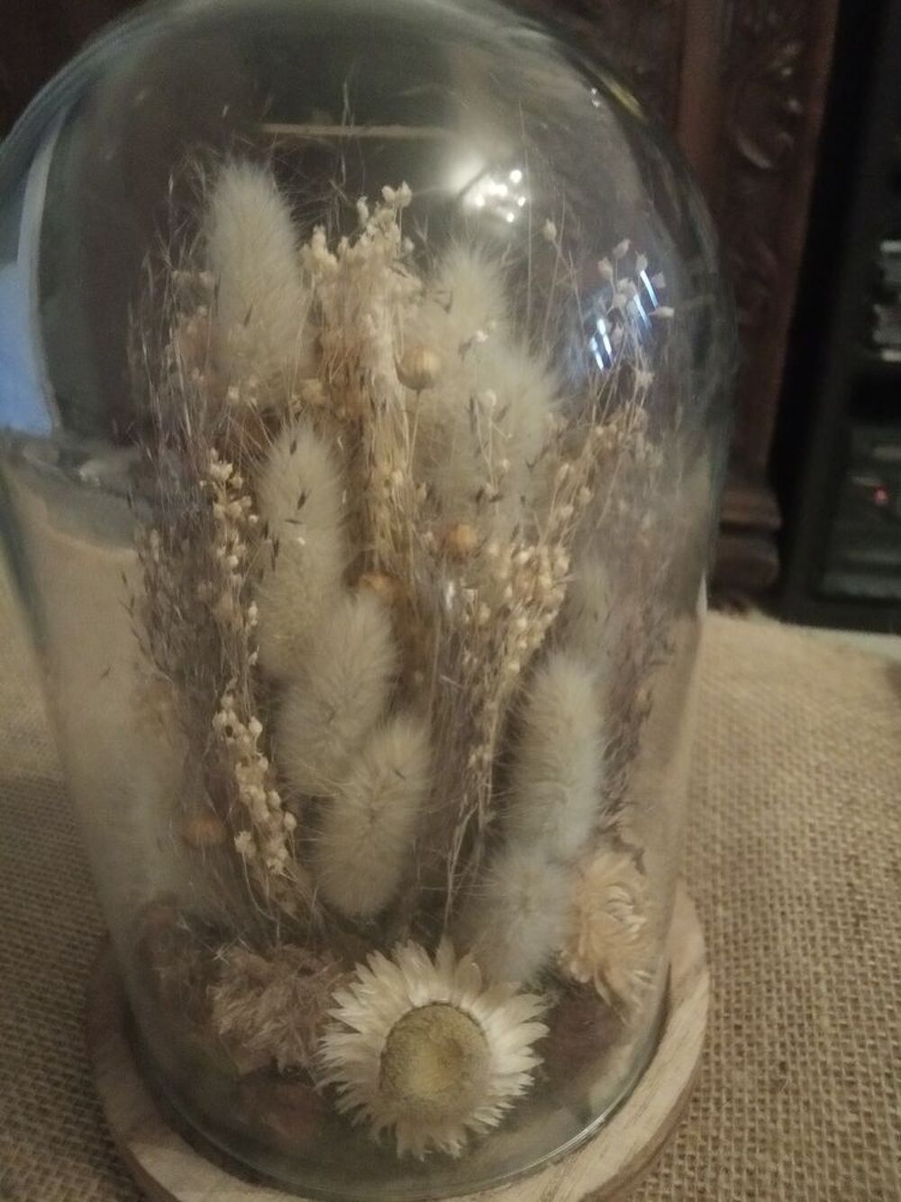 Fleurs s&eacute;ch&eacute;es sous-verre Décoration