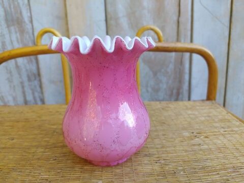 Tulipe Verre Lampe à Pétrole Corolle Rose Clichy Overlay 120 Loches (37)