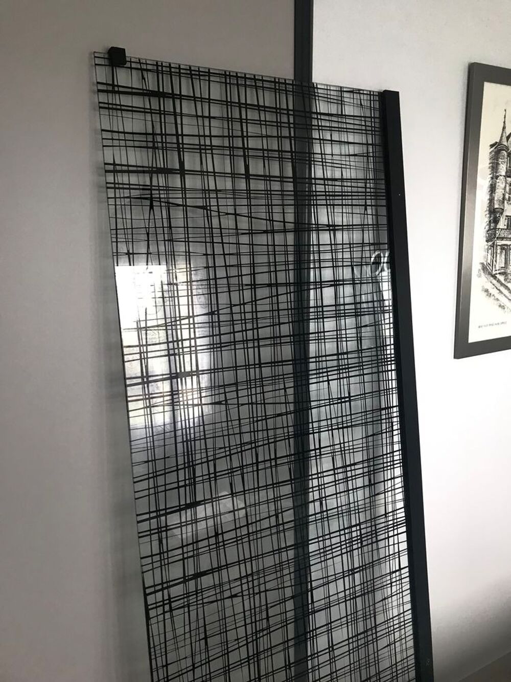 Paroi de douche s&eacute;rigraphi&eacute;e noire Bricolage