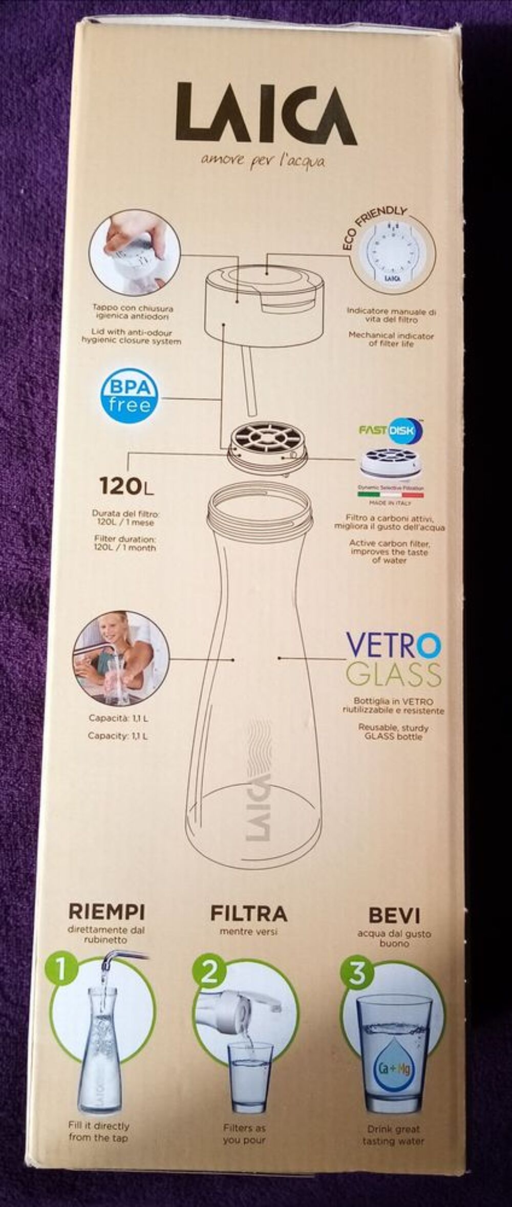 Bouteille filtrante instantan&eacute;e, EN VERRE Cuisine
