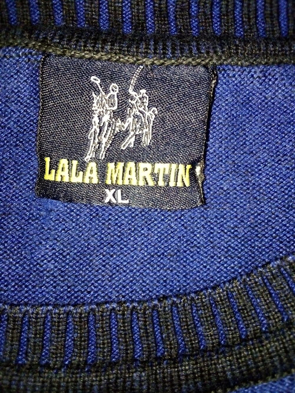 Pull homme bleu marine &agrave; motifs Vêtements