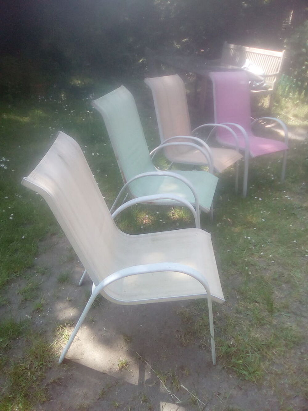 4 chaises en aluminium Jardin