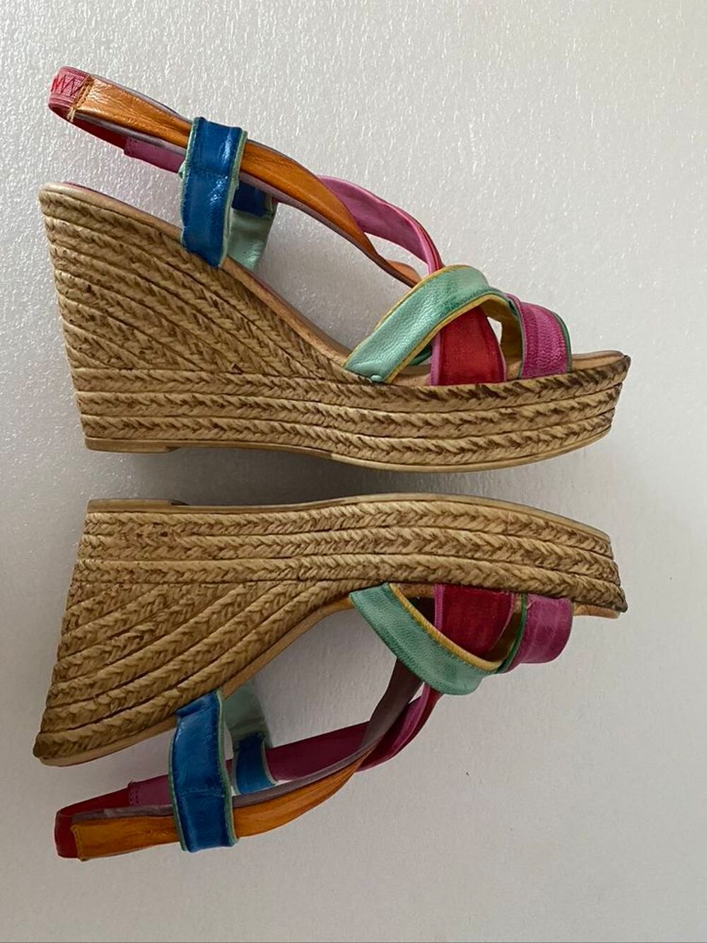 Sandales multicolores talons compens&eacute;s pointure 36 MARILA Chaussures