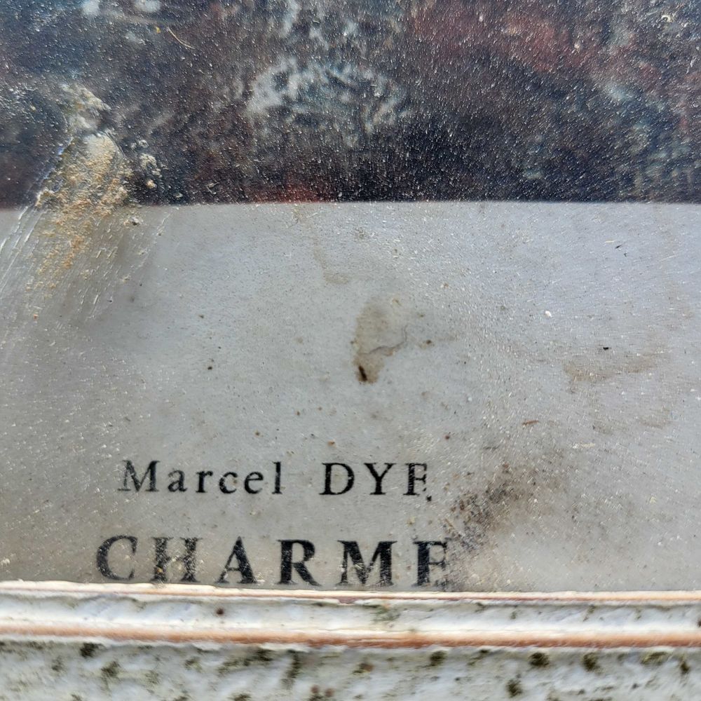 lithographie sous verre ancien sign&eacute; DYF 