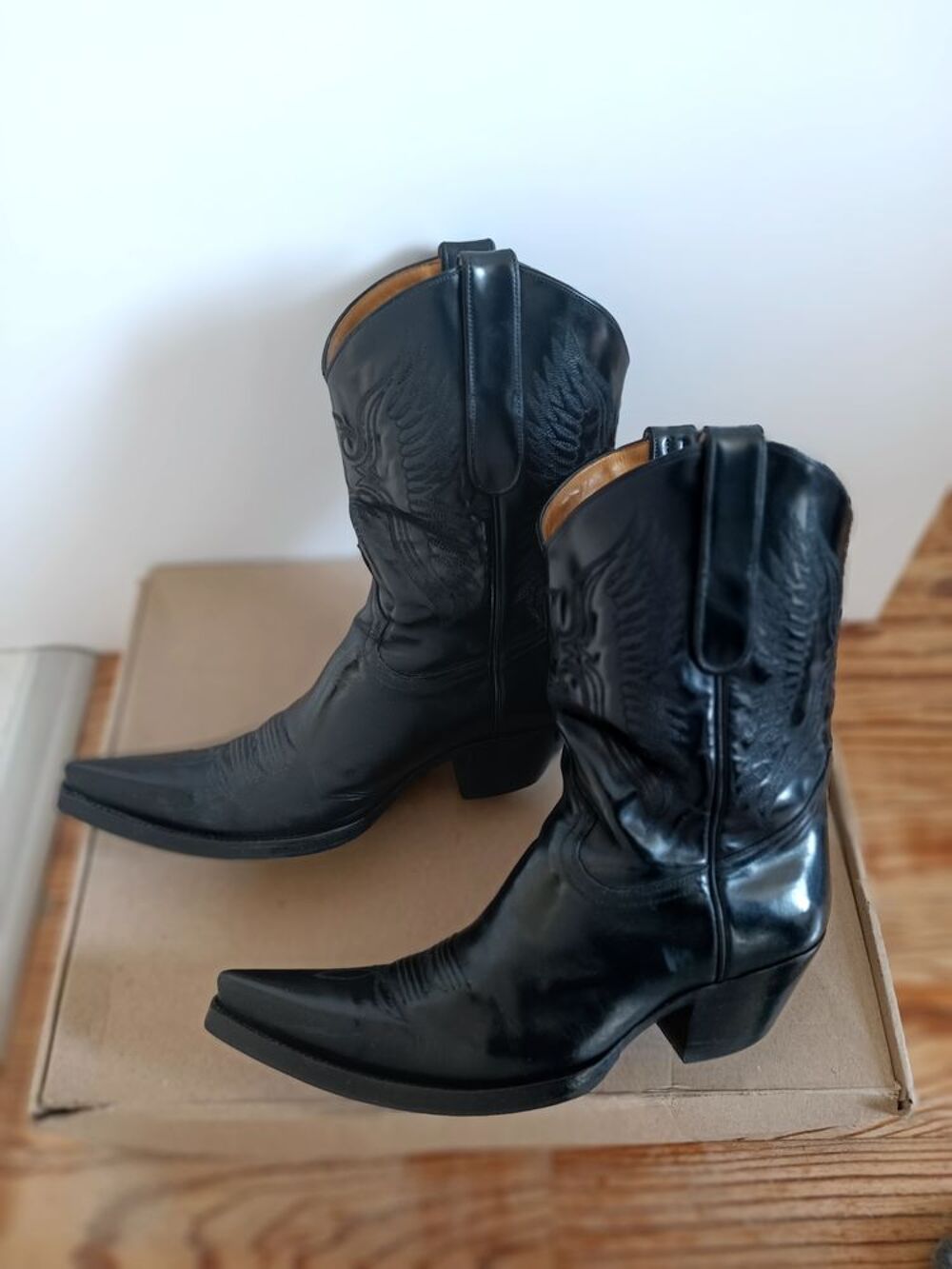 Santiags vintage Mexicana en cuir cir&eacute; Chaussures