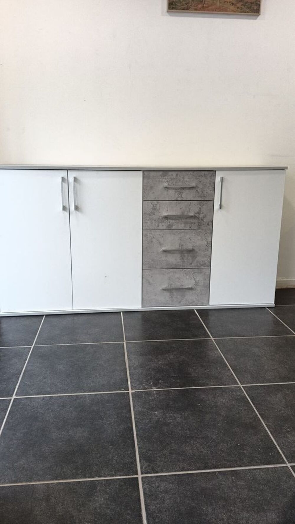 grand buffet blanche et gris Meubles