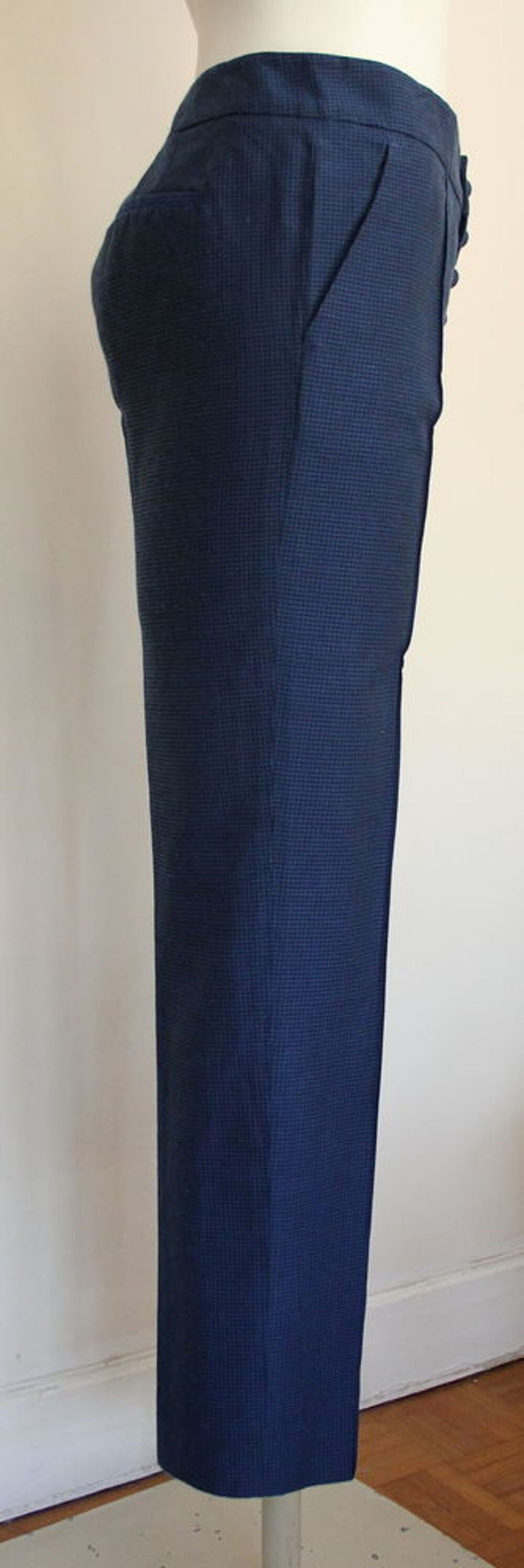 Pantalon bleu pied de poule noir VALENTINO T.36 Vêtements