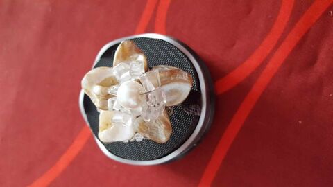 Bague neuve artisanale nacrée, réglable fleur perle  N° 1297 5 Beaune (21)