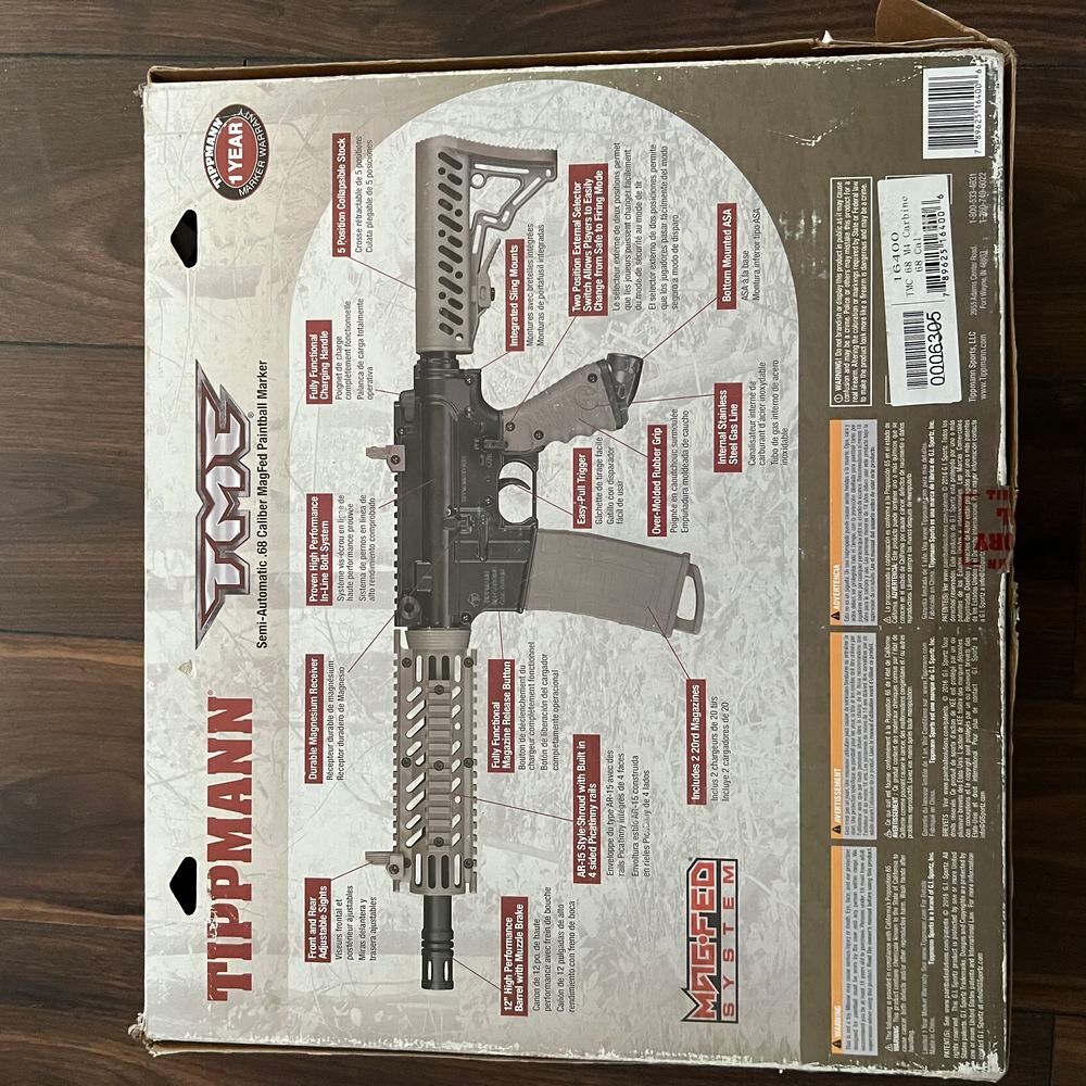 Tippmann semi-automatic, 68 Caliber Magfed Paintball Marker Sports