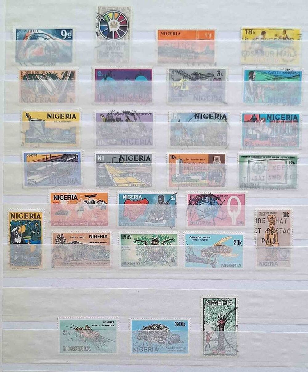 S&eacute;rie de timbres de collection du Nig&eacute;ria 
