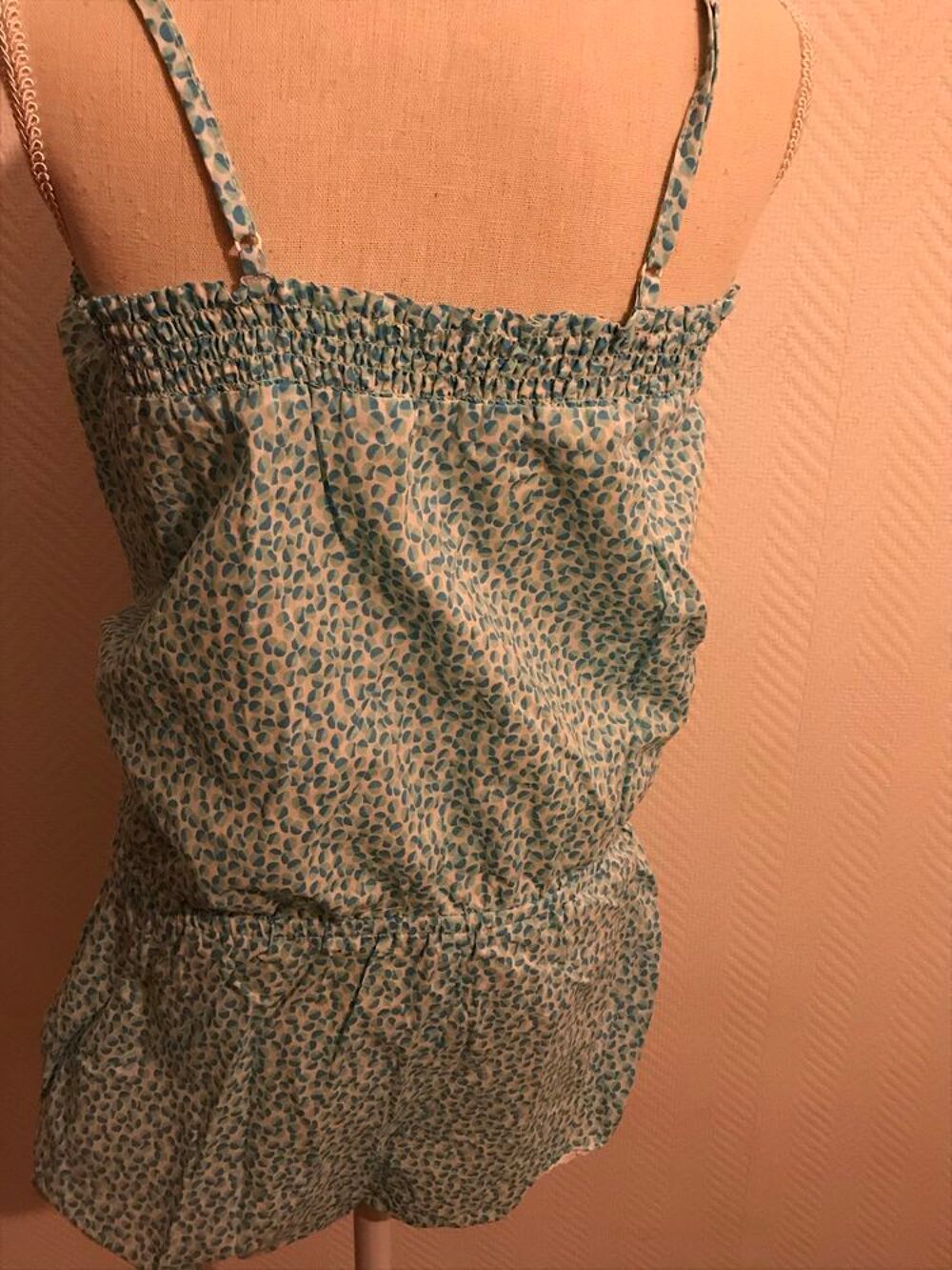 combishort BLANC/BLEU T. 36 MISS HELEN 100% coton Vêtements