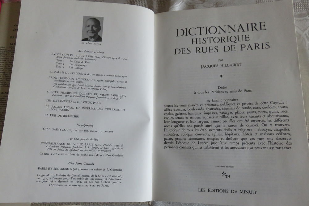 DICTIONNAIRE HISTORIQUE DES RUES DE PARIS Livres et BD