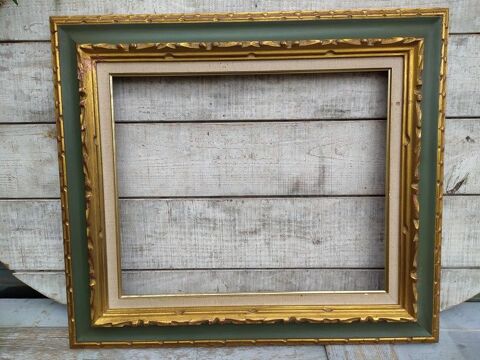 Cadre Bois Sculpt� Style Italien Vert & Dor� Format 8F 1 Loches (37)