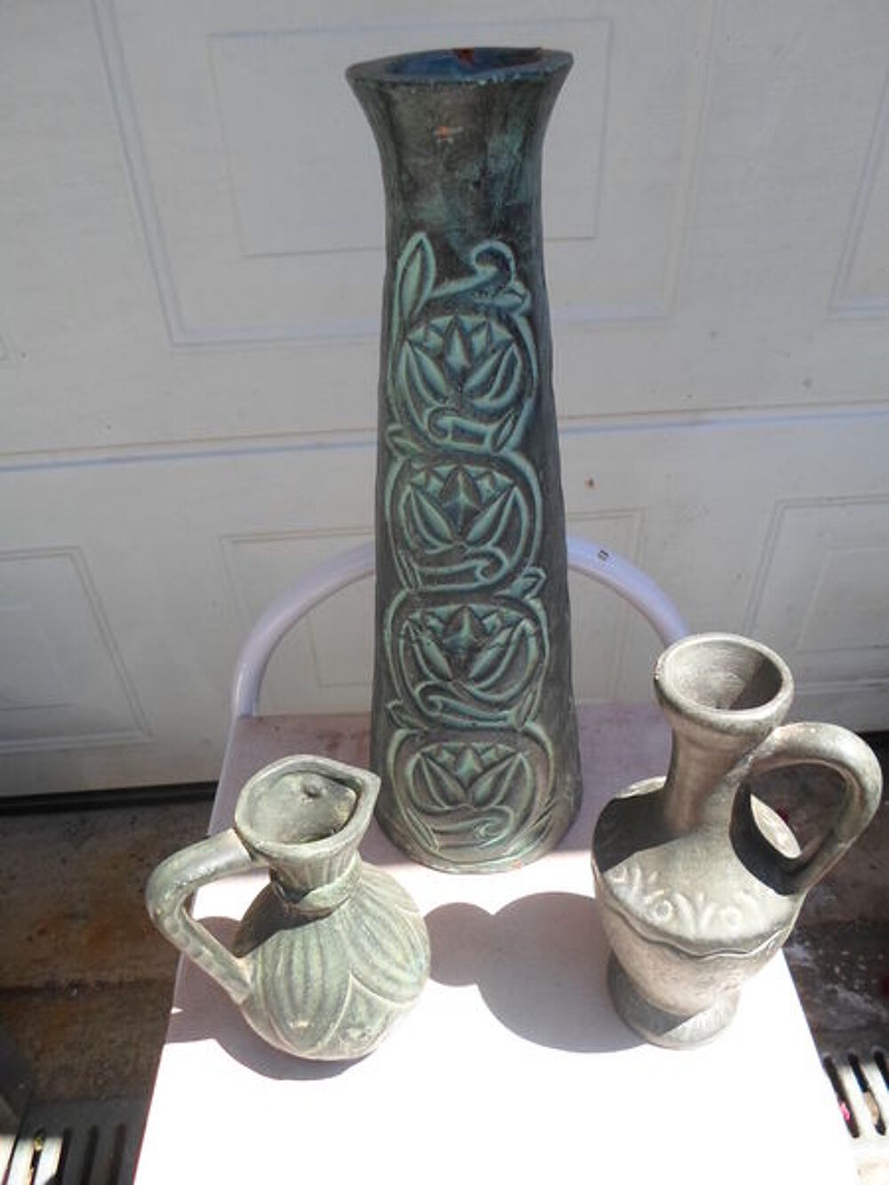 ensemble vase + pots gres Décoration