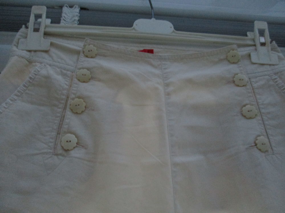 Pantalon toile blanc &eacute;cru Vêtements