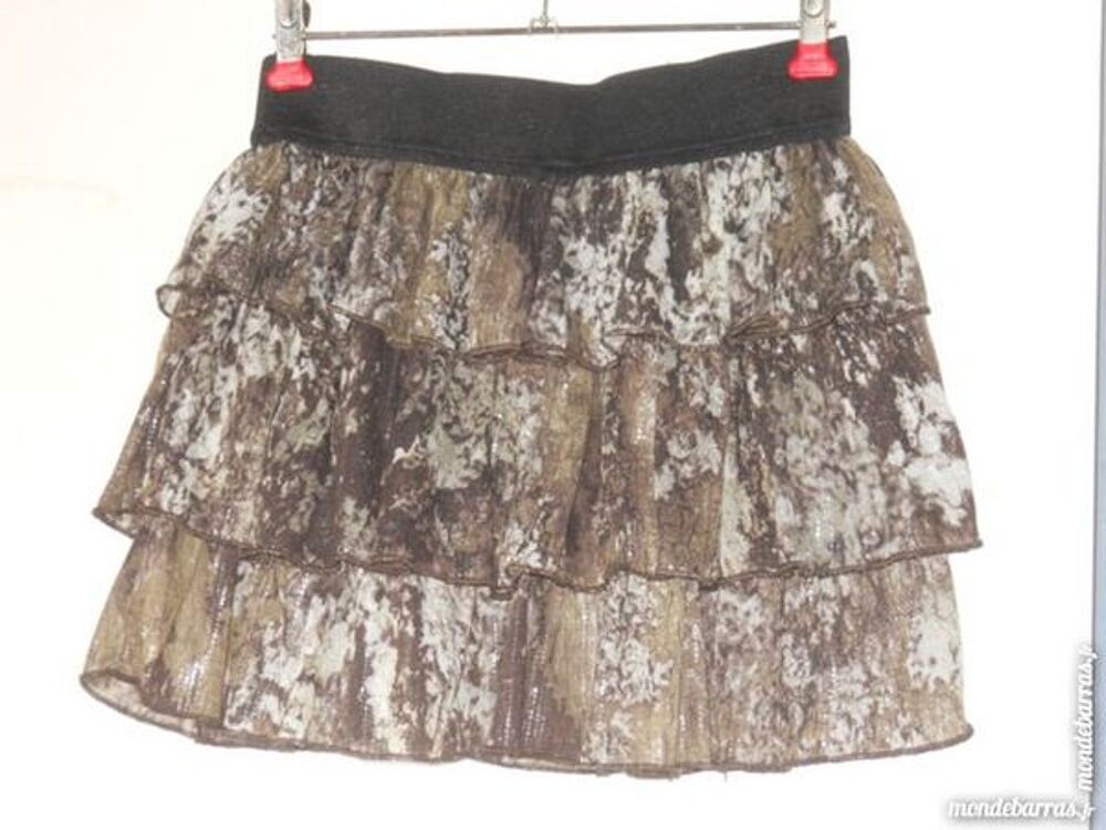 jupe &agrave; volants maron taille 34/36 neuve Vêtements