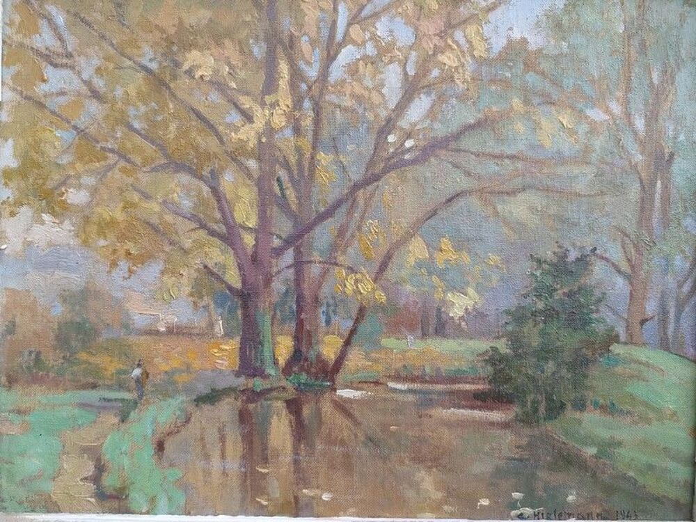 Charles Hirlemann Tableau Paysage L'Orne en Automne 