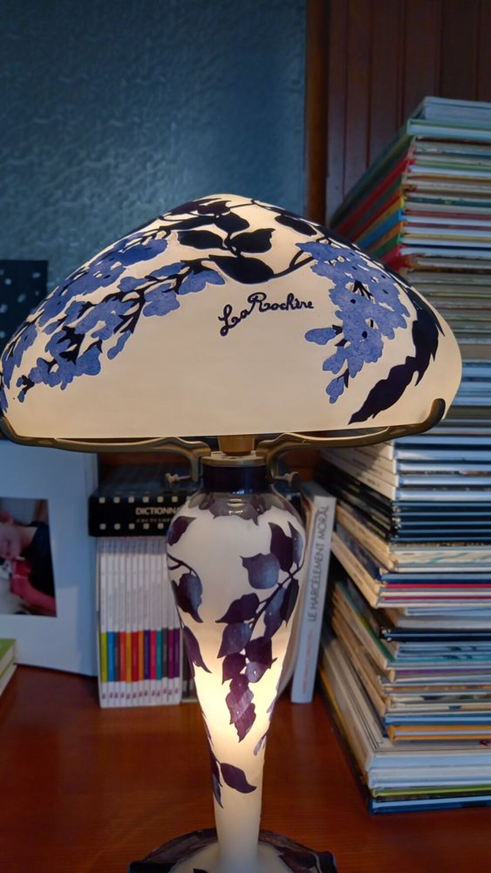 Lampe champignon en p&acirc;te de verre 