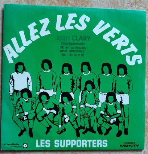 ALLEZ LES VERTS. 2 disques 45T de 1976 16 Grenoble (38)