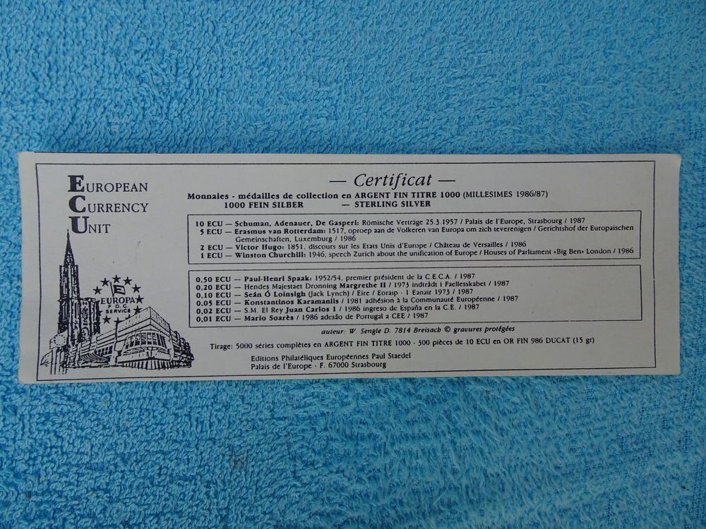 Coffret &eacute;cus argent europ&eacute;ens . 