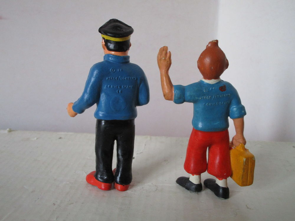 VIEILLE FIGURINE TINTIN +CAPITAINE HADDOCK COMICS SPAIN1984 