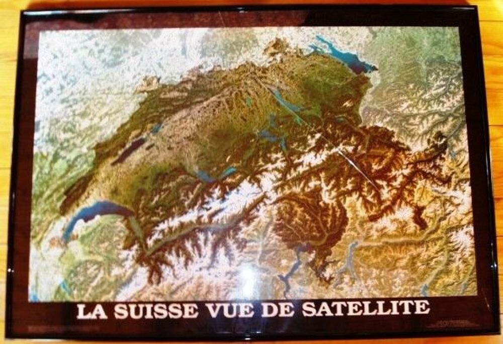 Poster : La Suisse vue de satellite Dcoration