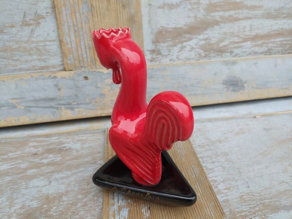 Bougeoir Coq Saint Andelain C&eacute;ramique Vintage 