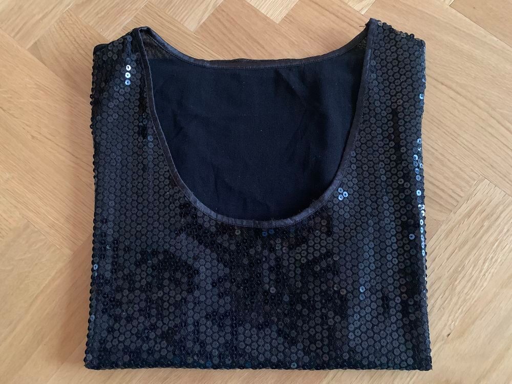 Femme, D&eacute;bardeur Taille 40/42, Paillettes Noires, Vêtements