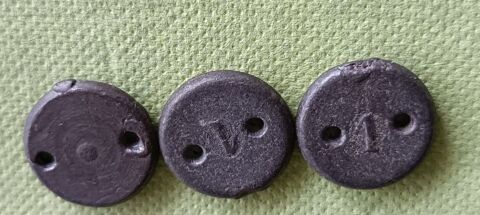 Lot de 3 plombs de lestage anciens ?20 mm 8 Thonon-les-Bains (74)
