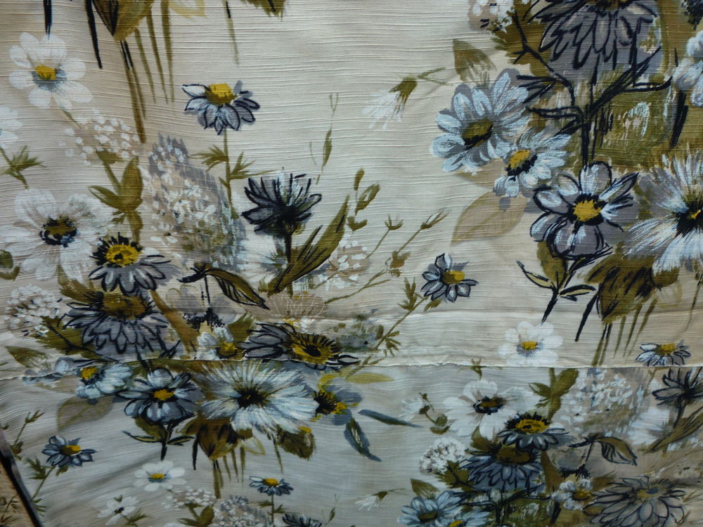 Rideaux/tenture/tissus ameublement/marguerite bleue/doubl&eacute; Décoration