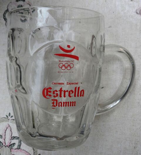 Chope � bi�re neuve Estrella Damm collector JO Barcelona 92 12 Castries (34)