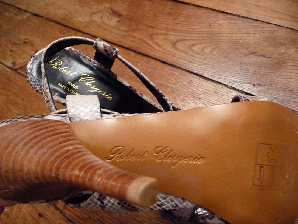 Escarpins Ouverts Cuir Beige/Marron-36,5/36-Robert Clergerie Chaussures