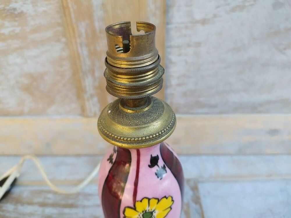 Lampe C&eacute;ramique Style Charles Catteau Boch Monture Bronze Décoration