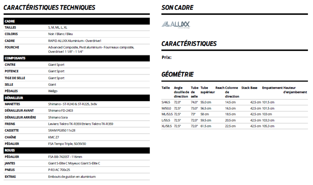V&eacute;lo Giant rapid 3 Vlos
