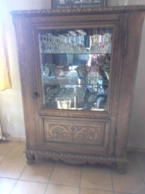 Armoire Vitrine en Bois Sculpt Ancienne 30 Bernos-Beaulac (33)