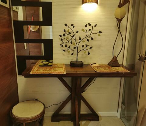 Console teck massif et bambou vernis Montargis (45)