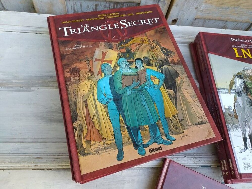 Lot BD Bandes Dessin&eacute;es Triangle Secret I.N.R.I Gl&eacute;nat, Livres et BD
