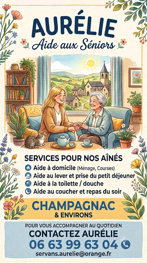 Aur&eacute;lie Aide aux S&eacute;niors &agrave; Champagnac  (15350 ) 0 15350 Champagnac