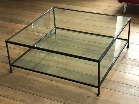 Table de salon carre 100 cms Design Mtal et verre Hauteur  300 Lyon 1 (69)
