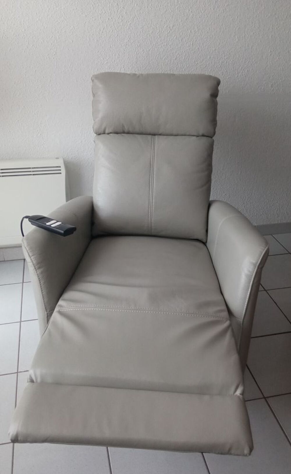 FAUTEUIL HAMILTON CUIR GRIS Meubles
