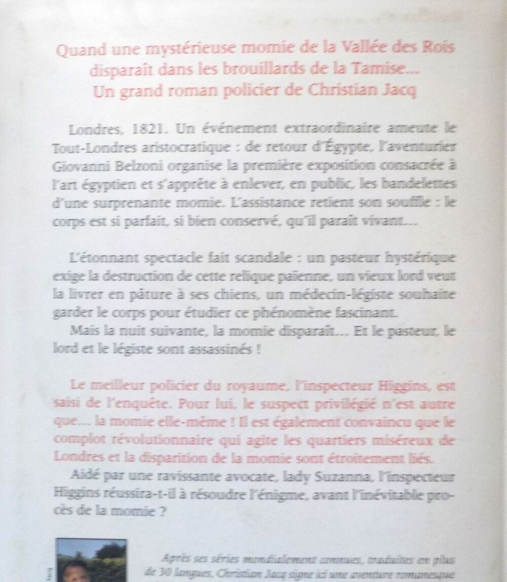 LE PROCES DE LA MOMIE de Christian JACQ Ed. de Noyelles Livres et BD