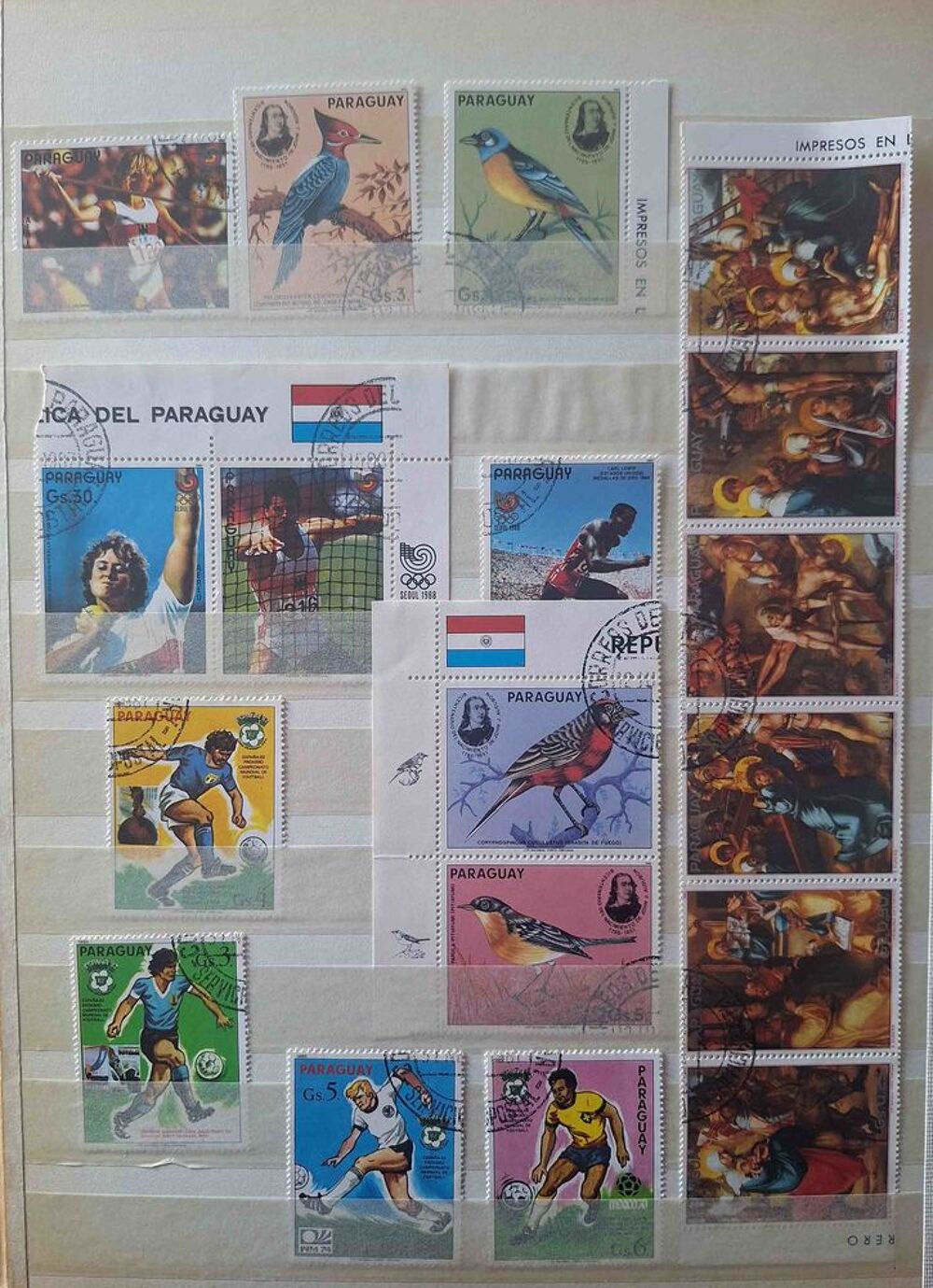 S&eacute;rie de timbres de collection du Paraguay bis 
