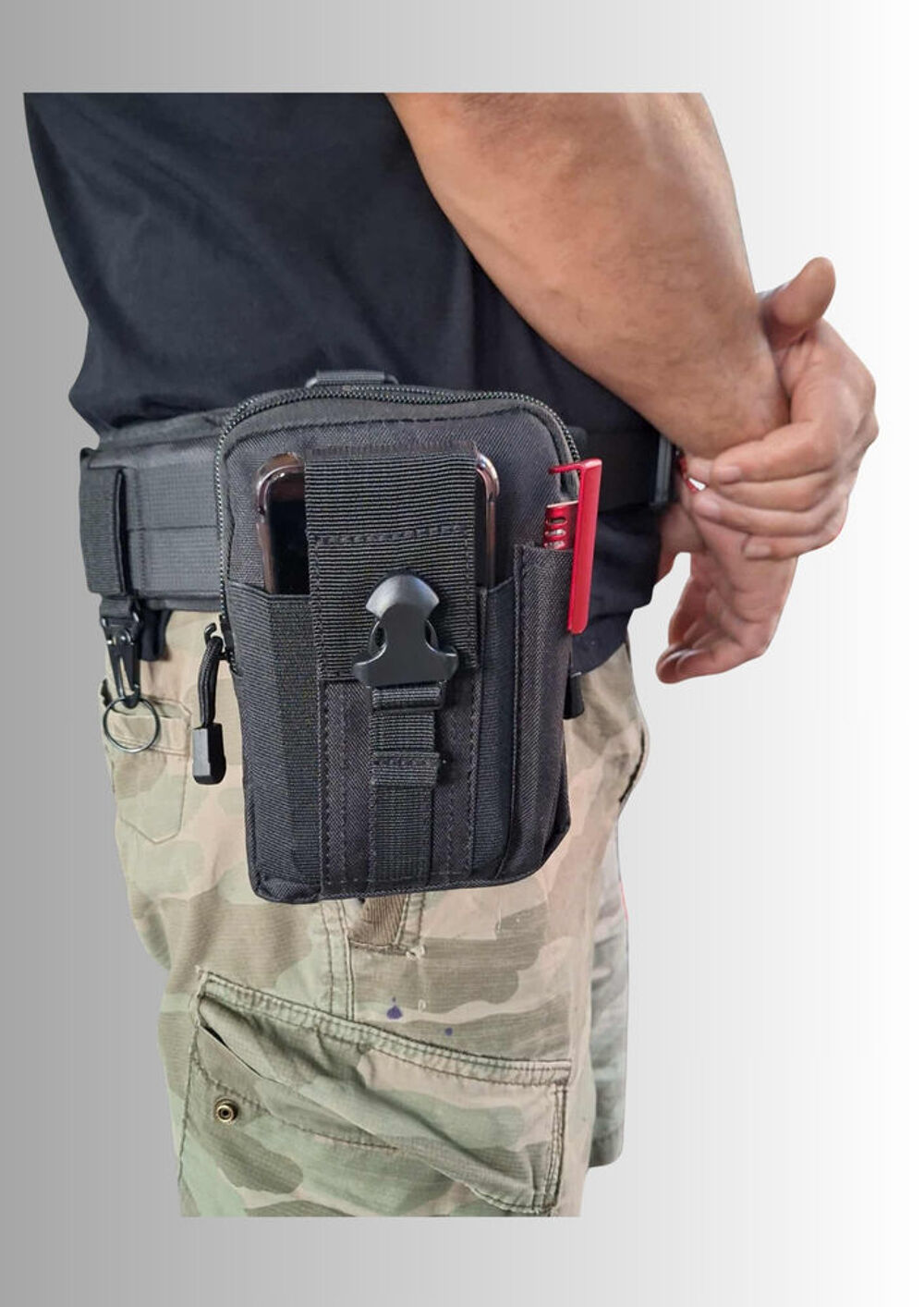 Ceinture tactique + sur-ceinture MOLLE + sacoche + accessoir Vêtements