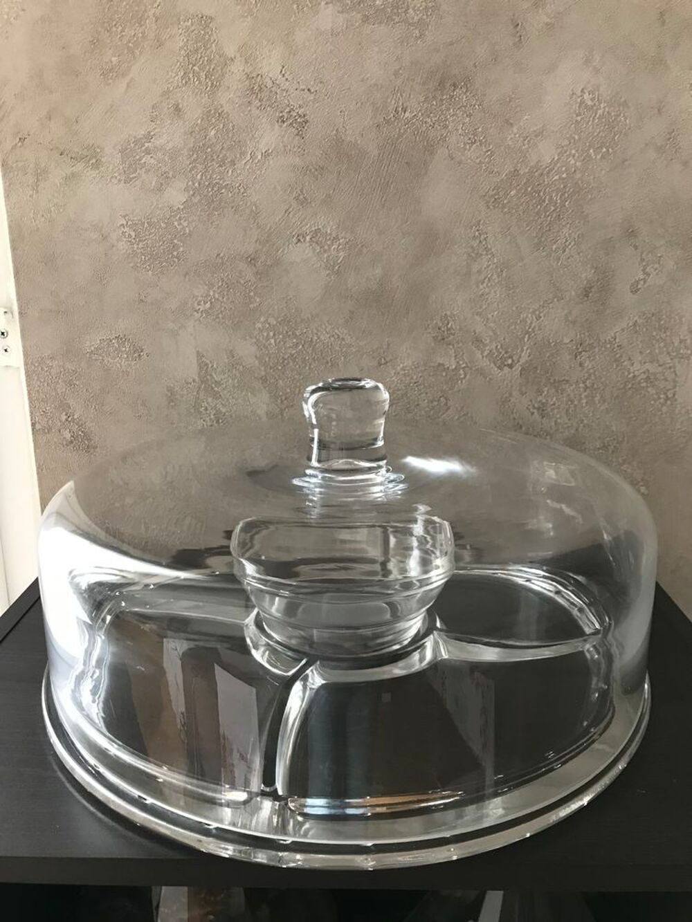 Plat en verre, avec cloche multi usage Cuisine