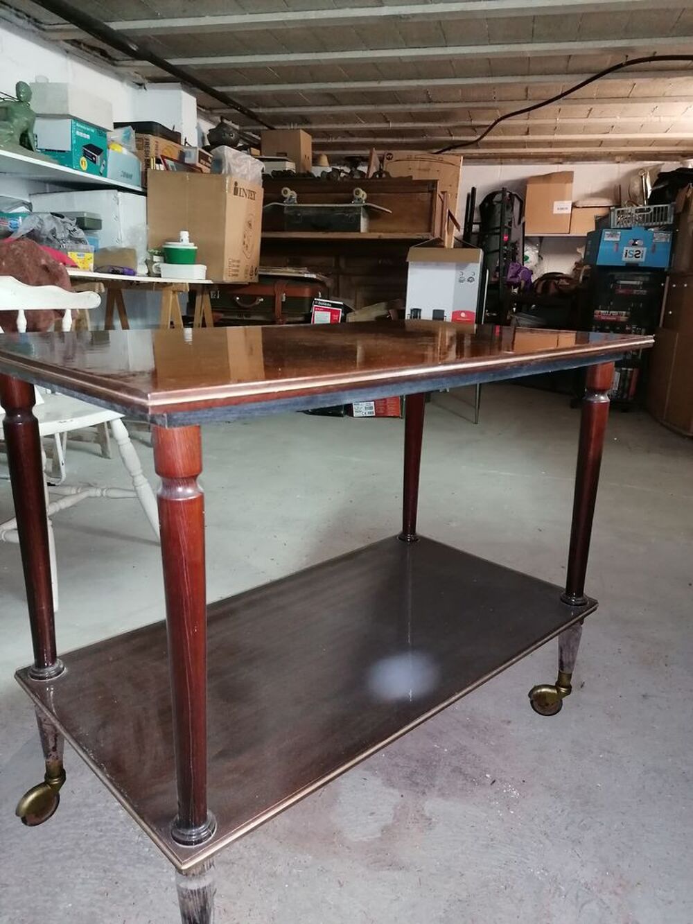Table desserte roulante laqu&eacute;e ...Vintage Meubles
